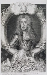 Porträt von James VII. von Schottland, II. von England (1633-1701) graviert von George Vertue (1684-1756)
